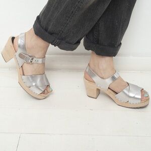 Lotta from Stockholm Silver Crossover Clog